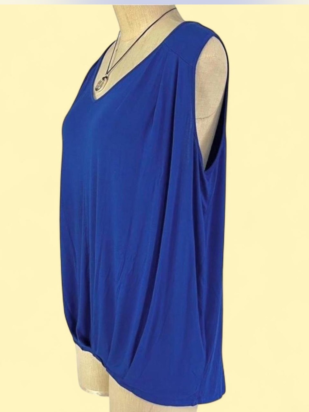 Cable & Gauge Royal Blue Sleeveless Blouse